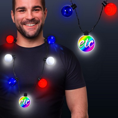 Patriotic LED Medallion Ball Necklace(Digi Printed)