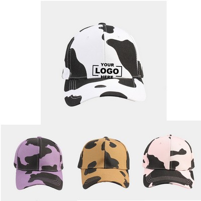 Cow Print Adjustable Cotton Baseball Cap