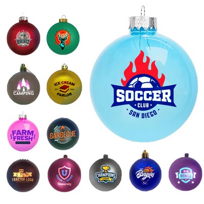 3.2" Personalized Plastic Christmas Ball Ornaments