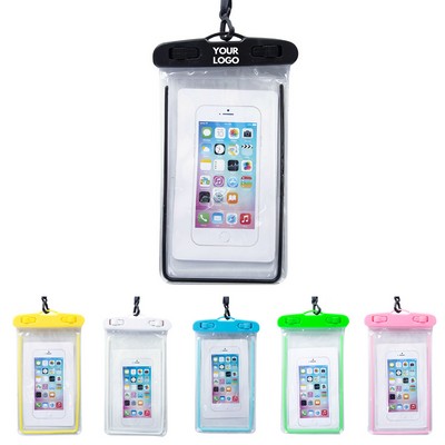 Universal TPU Waterproof Phone Pouch with Floating Airbag Clear Touchscreen W/Lanyard