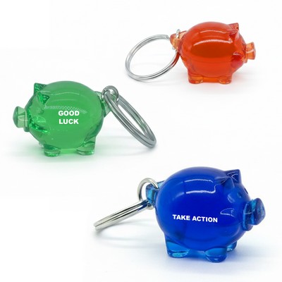 Mini Pig Keychain Cute Solid Plastic Piggy Key Ring