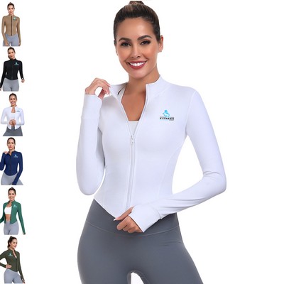 Running Top Jacket with Thumb Holes For Woman