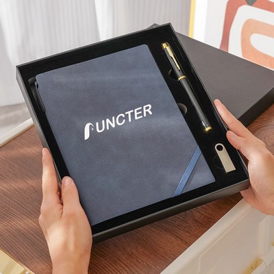 A5 PU Lined Luxury Notebook Journals Notepad Set