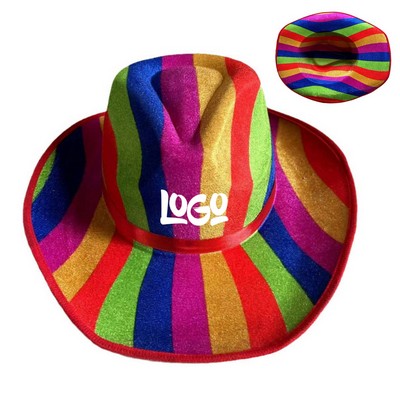 Felt Wide Brim Rainbow Hat
