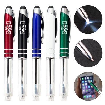 Versatile 3-in-1 Pocket-Sized Ballpoint Pen with LED Light