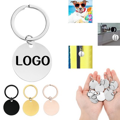 Steel Stainless Blank Tags Stamping Round Keychain