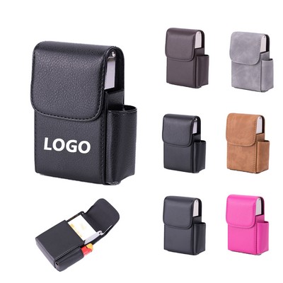 PU Cigarette Case With Lighter Pocket