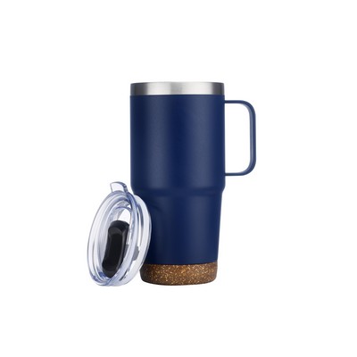 Endura 24 oz Navy SS Travel Mug with Cork Bottom