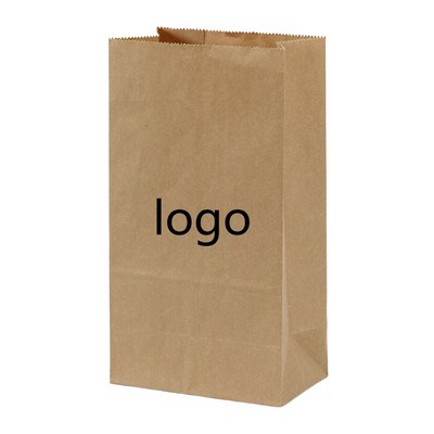 Customizable Flat Top Kraft Paper Gift Bag with Square Bottom Design