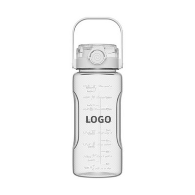 High Capacity Sports Water Bottle with Dual Spouts and Straw Design