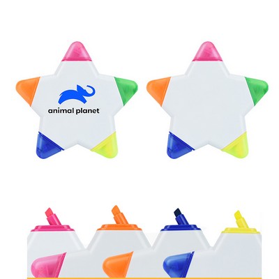 5 Colors Star Shaped Hightlighter Pen