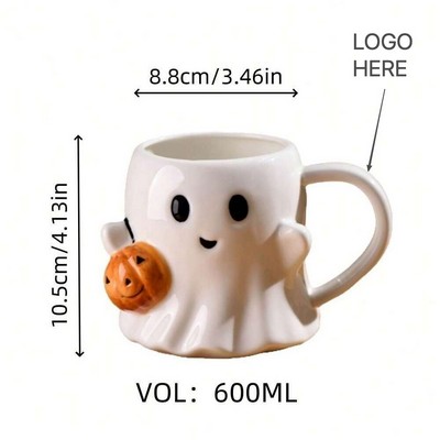 600ml Halloween Pumpkin Ghost Mug