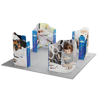 20' Magnetic Modular Fabric Displays - 4 Curved L-Shape Sections