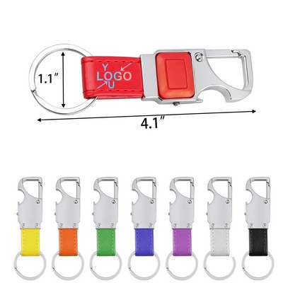 LED Leather Keychain Opener