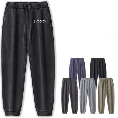 420G Pure Cotton Washed Jogger Pants