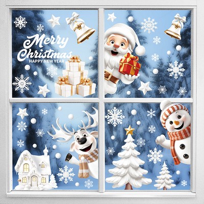 Christmas Window Stickers Festive Holiday Decorations for Home and Office