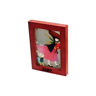 Natural Wood Flat Photo Frame for Desk Display and Wall Mount