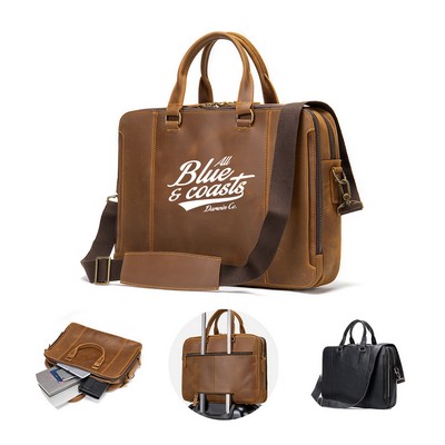 Genuine Leather Laptop Shoulder Bag