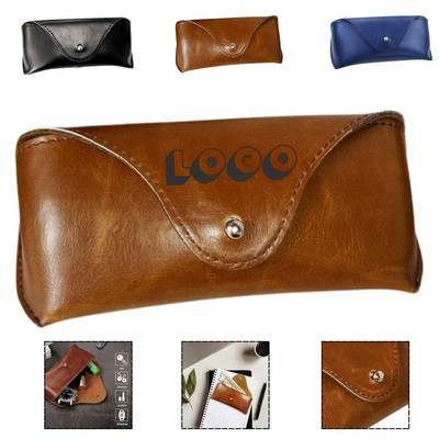 Portable Leather Glasses Case