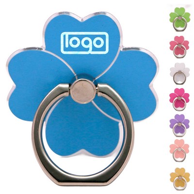Metal Four Leaf Clover Rotating Phone Ring Stand