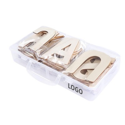 Wooden Alphabet and Number Decorative Pieces for DIY Display