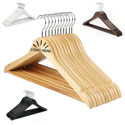 Premium Wooden Hangers With Shoulder Grooves