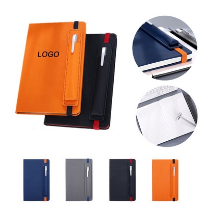 A5 Lined Journal Notebook With Pen Holder