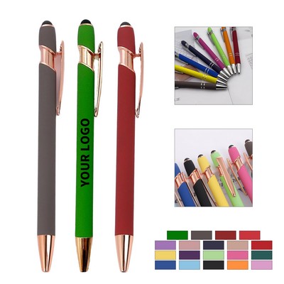 Rose Gold Ballpoint Pen With Stylus Tip