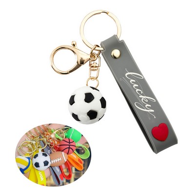 PVC Football Keychain