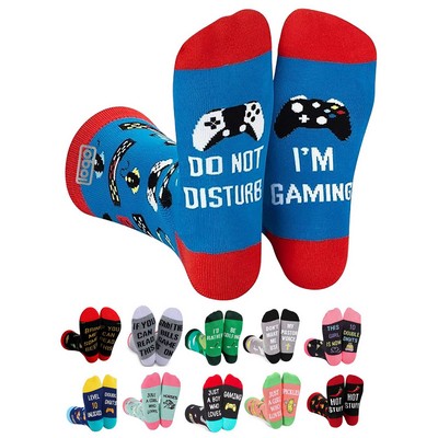 Alphabet Mid-Calf Cotton Socks