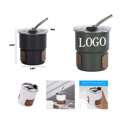 Wood Accent Stainless Coffee Cup