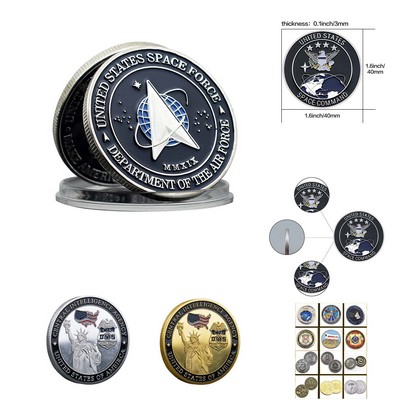 1.6" Custom Zinc Alloy Commemorative Coin With Acrylic Display Case