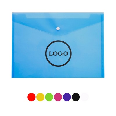 A4 PP Transparent Waterproof Snap Closure Document File Folder Envelope Pouch