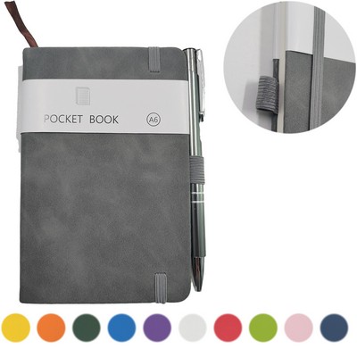 Pocket Notebook With Adjustable Strap Closure