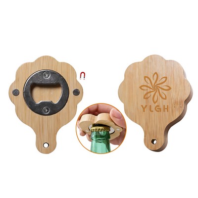 Serrated Round Bamboo Opener With Handle