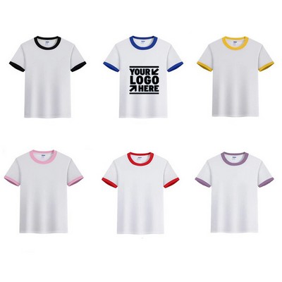 200g Cotton Color - Blocked Kids' Short Sleeve T-Shirts