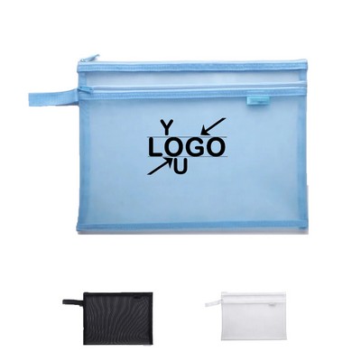 A4 Mesh Zipper Document Bag