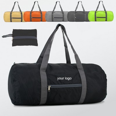 Cylindrical Foldable Waterproof Polyester Sports Bag