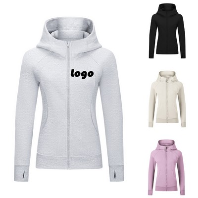 Women's Everyday Cotton Full-Zip Hooded Sweatshirts