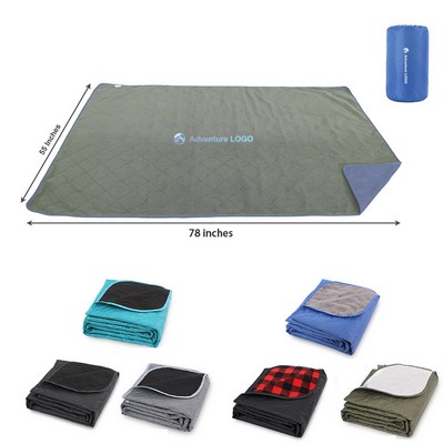 Waterproof Sherpa Fleece Camping Blanket 78"