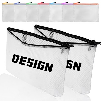 Clear Zippered Pouch Document Bag