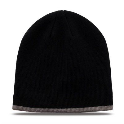 Contrast Trim Fine Gauge Knit Beanie