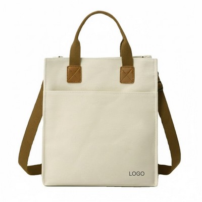 Premium Structured Canvas Tote High-End Crossbody Shoulder Bag Minimalist Large Capacity Handbag