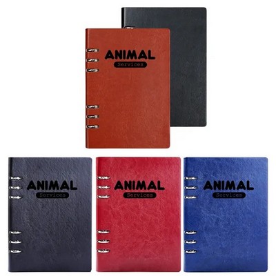 Debossed PU Leather A5 Spiral Notebook