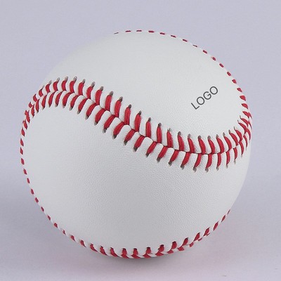 9-Inch Split Cowhide Leather Baseball Soft Safety Rubber Core Training Ball Durable Impact-Resistant