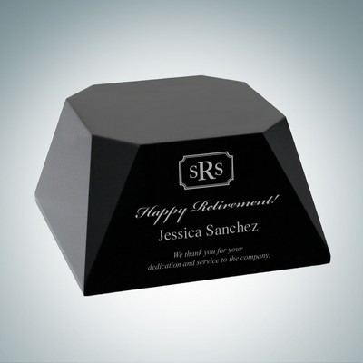 Black Beveled Four Sided Slant Optical Base 4" Square Top