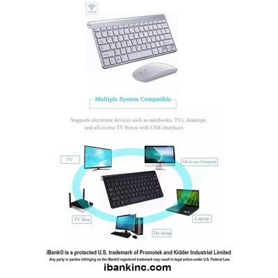 iBank ® Mini Wireless Keyboard + Mouse Duo compatible with Mac, PC and Laptop