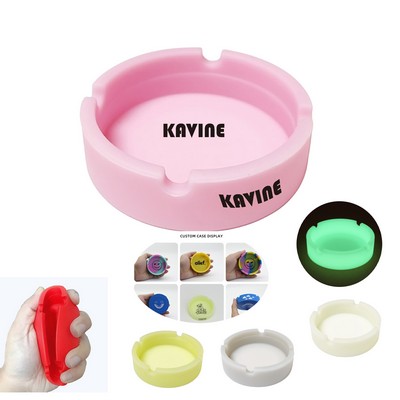 Round Fluorescence Silicone Ashtray