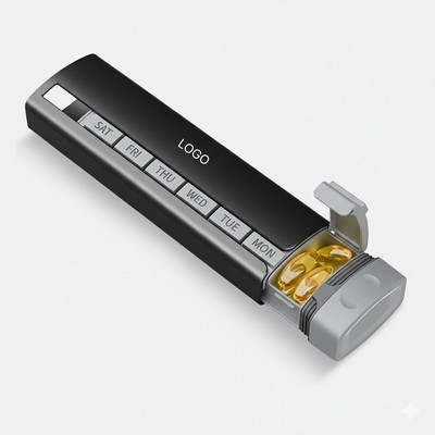 7-Day Weekly Pill Organizer Food-Grade PP Medicine Dispenser Moisture-Proof Sealed Pill Case