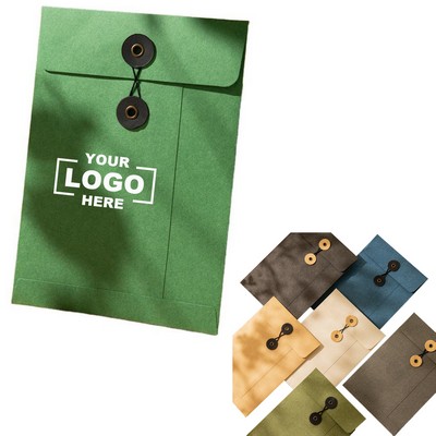 Creative File Folders A5 Kraft Paper String Tie Envelopes W/ Button